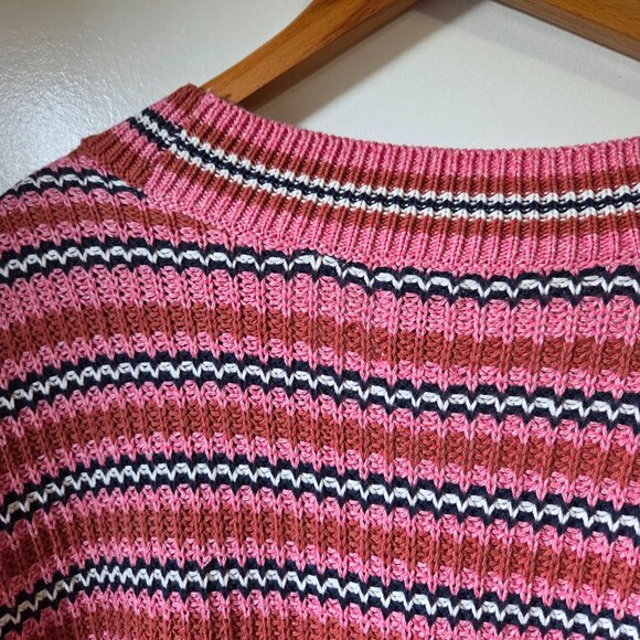 EUC LIKE NEW NIC + ZOE STRIPED V NECK COTTON BLEND SWEATER SIZE XL - Picture 8 of 15